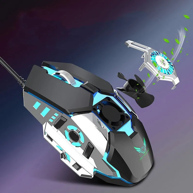 Macro Programming RGB luminous chicken wired mouse, 6400dpi, black or grey, USB, 1.5m cable