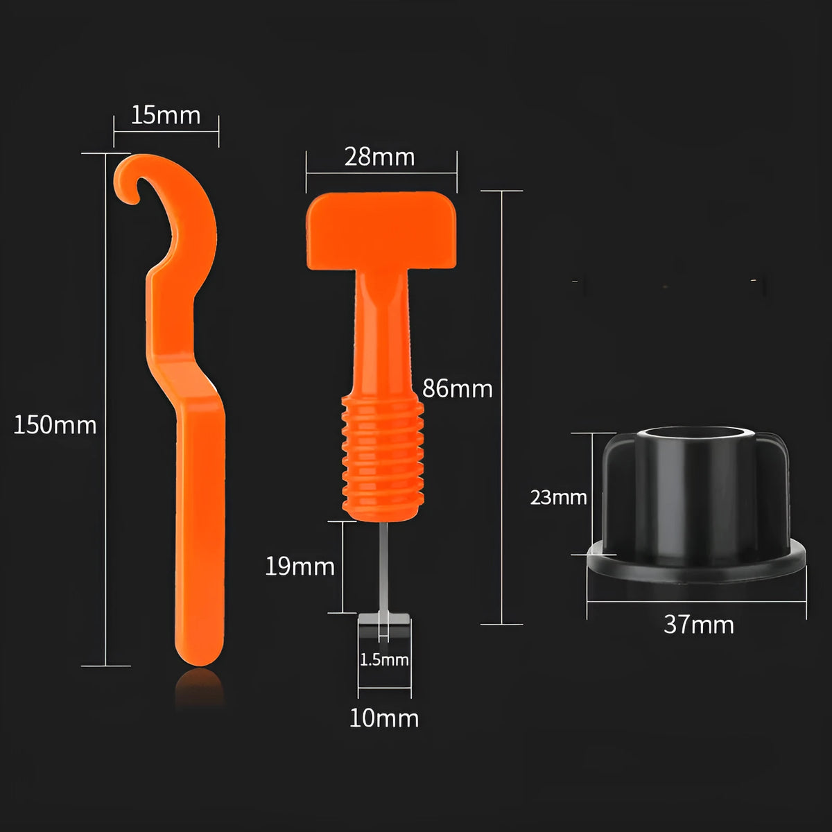 Tile positioning regulator tool with adjustment wrench for ceramic wall tile installation