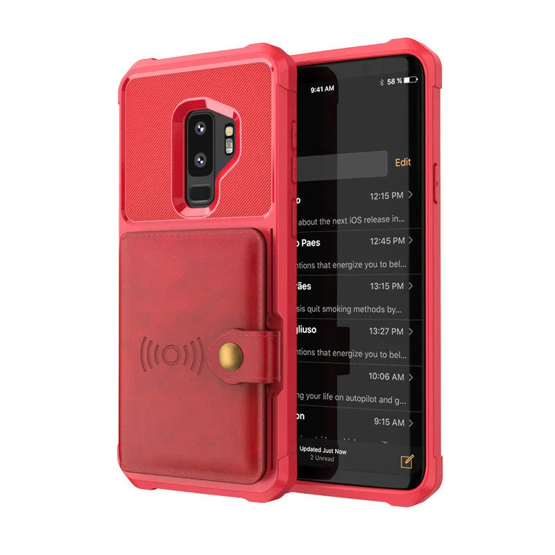 PU leather wallet flip phone case in five colours for Samsung Galaxy and iPhone models