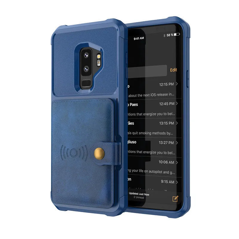 PU leather wallet flip phone case in five colours for Samsung Galaxy and iPhone models