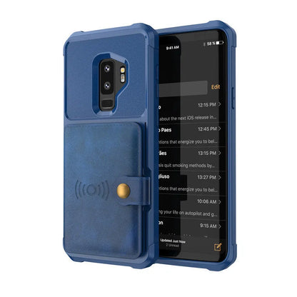 PU leather wallet flip phone case in five colours for Samsung Galaxy and iPhone models