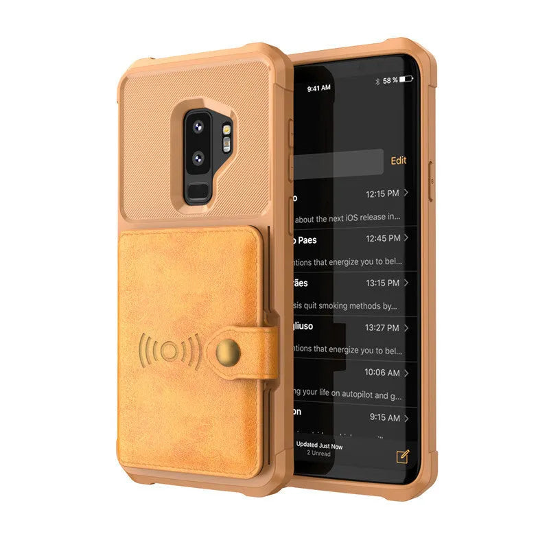 PU leather wallet flip phone case in five colours for Samsung Galaxy and iPhone models