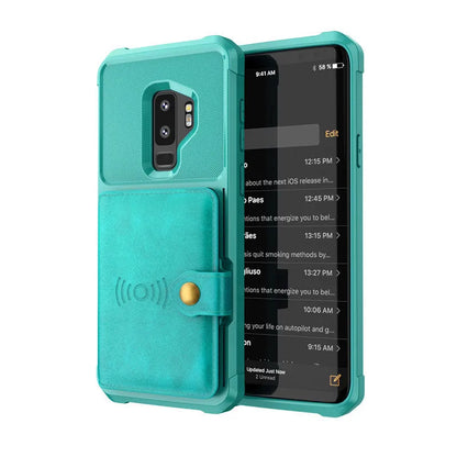 PU leather wallet flip phone case in five colours for Samsung Galaxy and iPhone models