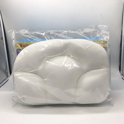 Round foam neck support pillow with pure cotton cover and adjustable height for personalized comfort