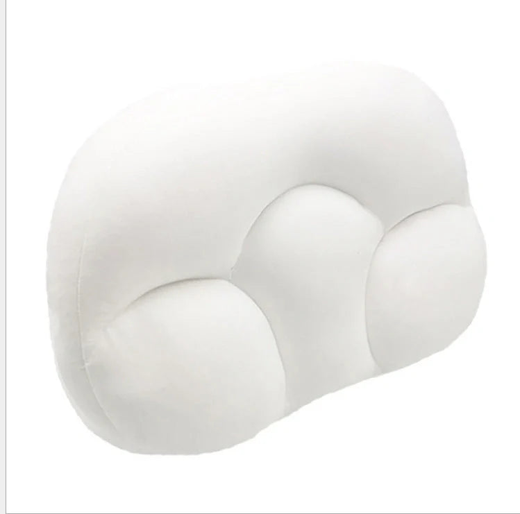 Round foam neck support pillow with pure cotton cover and adjustable height for personalized comfort