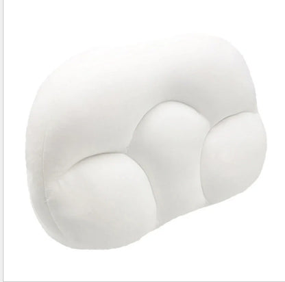Round foam neck support pillow with pure cotton cover and adjustable height for personalized comfort