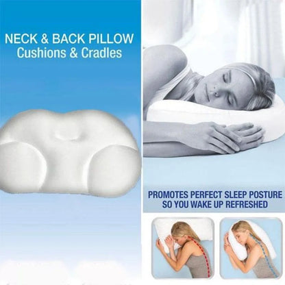 Round foam neck support pillow with pure cotton cover and adjustable height for personalized comfort