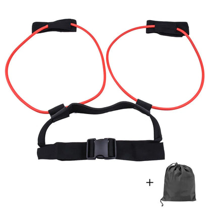 Waist booster leg training belt TPE resistance pull rope with storage bag, 10lb to 30lb colour options