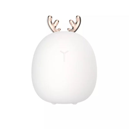 Cartoon Deer Night Light USB Charge Rabbit Silicone Lamp with soft LED glow