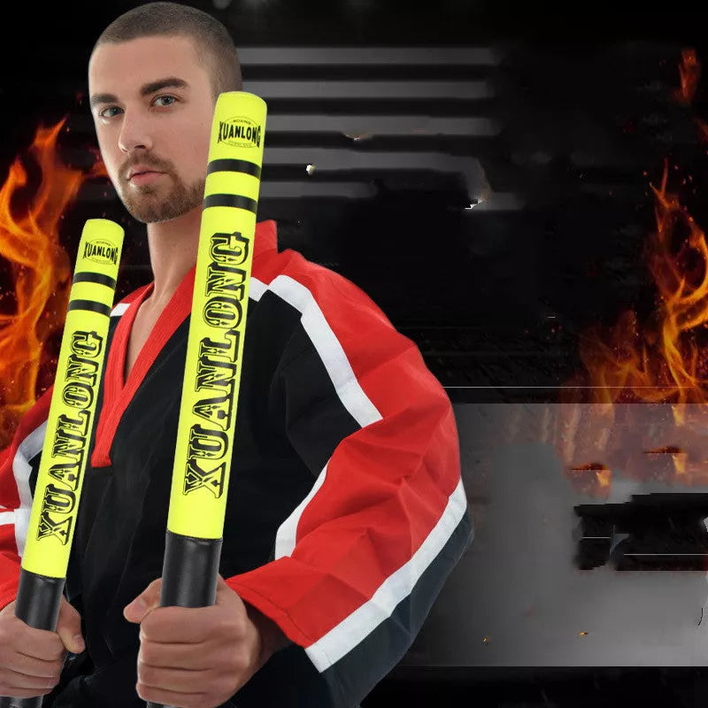 High-visibility boxing reaction stick for training, available in orange, green, and pink