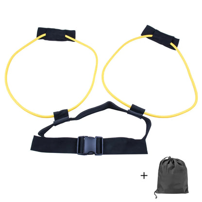 Waist booster leg training belt TPE resistance pull rope with storage bag, 10lb to 30lb colour options