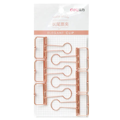 Rose gold metal binder set showing small and large sizes for ticket and paper organisation