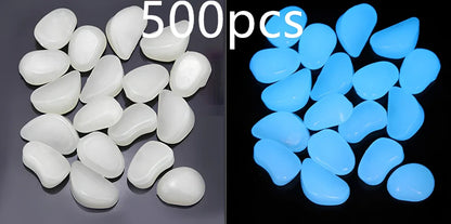 Blue, green, and white glow in the dark resin rocks for aquarium decoration with irregular shapes