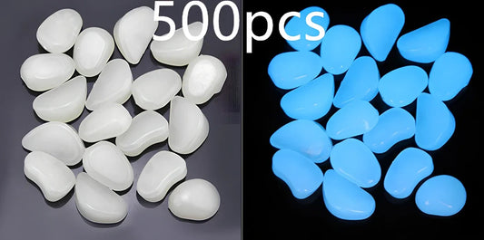 Blue, green, and white glow in the dark resin rocks for aquarium decoration with irregular shapes