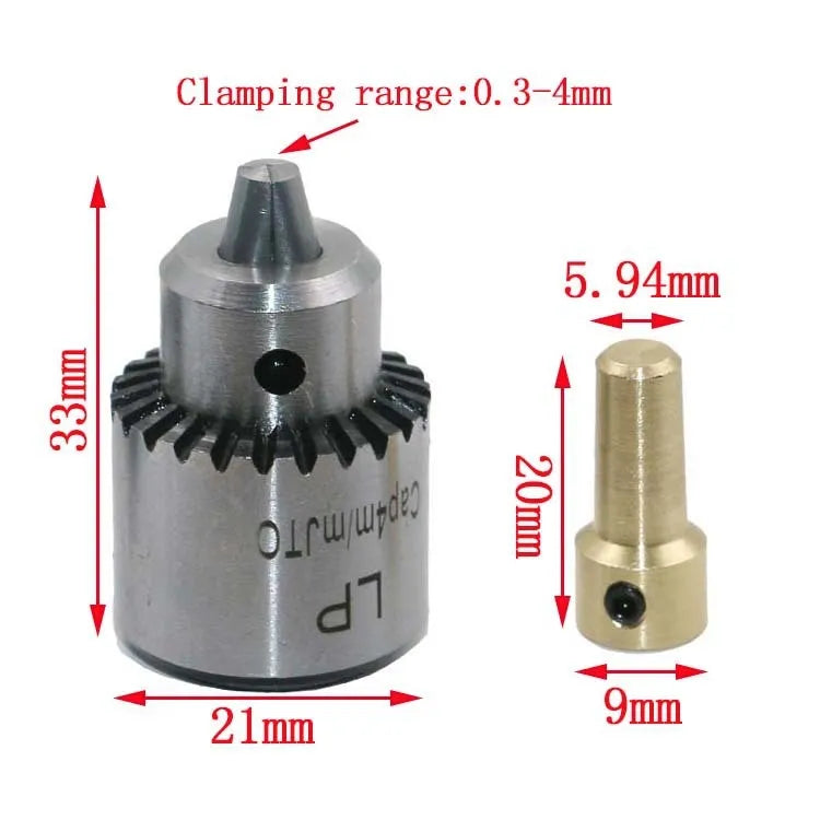 Hard alloy drill chuck set with sleeve mechanism and 3.17mm tail hole