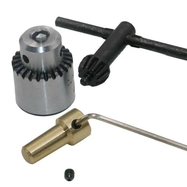 Hard alloy drill chuck set with sleeve mechanism and 3.17mm tail hole
