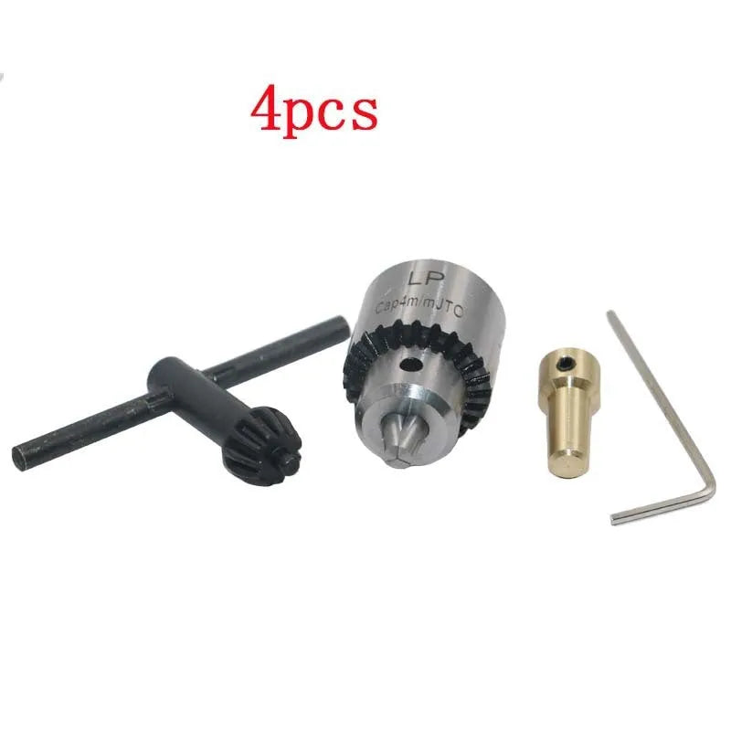 Hard alloy drill chuck set with sleeve mechanism and 3.17mm tail hole