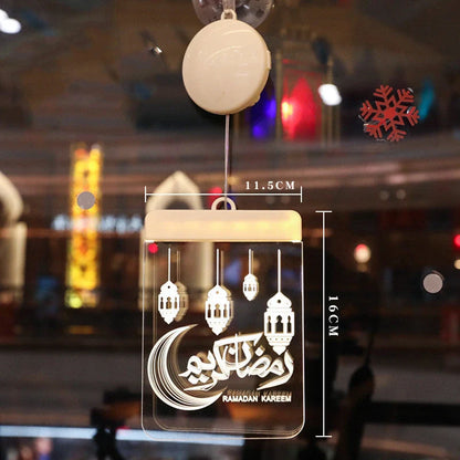 LED Ramadan Castle Moon Kerosene 3D Hanging Lamp with warm white light for festive decoration