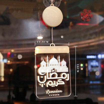 LED Ramadan Castle Moon Kerosene 3D Hanging Lamp with warm white light for festive decoration