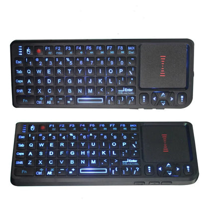 Black wireless mini keyboard with touch screen measuring 151×59×12.5mm for teaching presentations