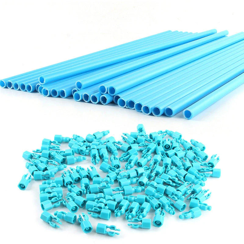 Kids DIY 3D Construction Fort Building Kit with colorful sticks and balls