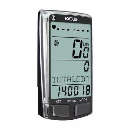 SD583 Wireless Bicycle Speedometer with large backlit LCD screen on a bike handlebar