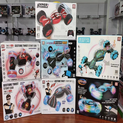 Global Funhood GW124 RC Stunt Car with twist transform feature in action