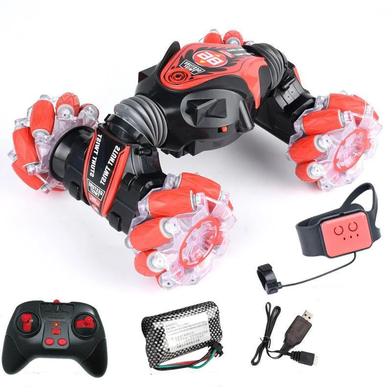 Global Funhood GW124 RC Stunt Car with twist transform feature in action