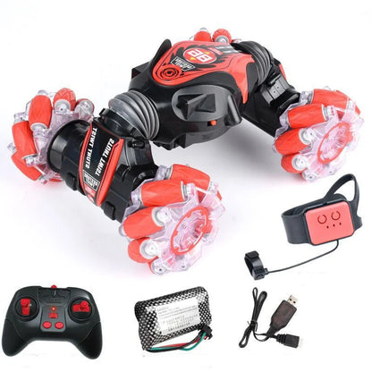 Global Funhood GW124 RC Stunt Car with twist transform feature in action