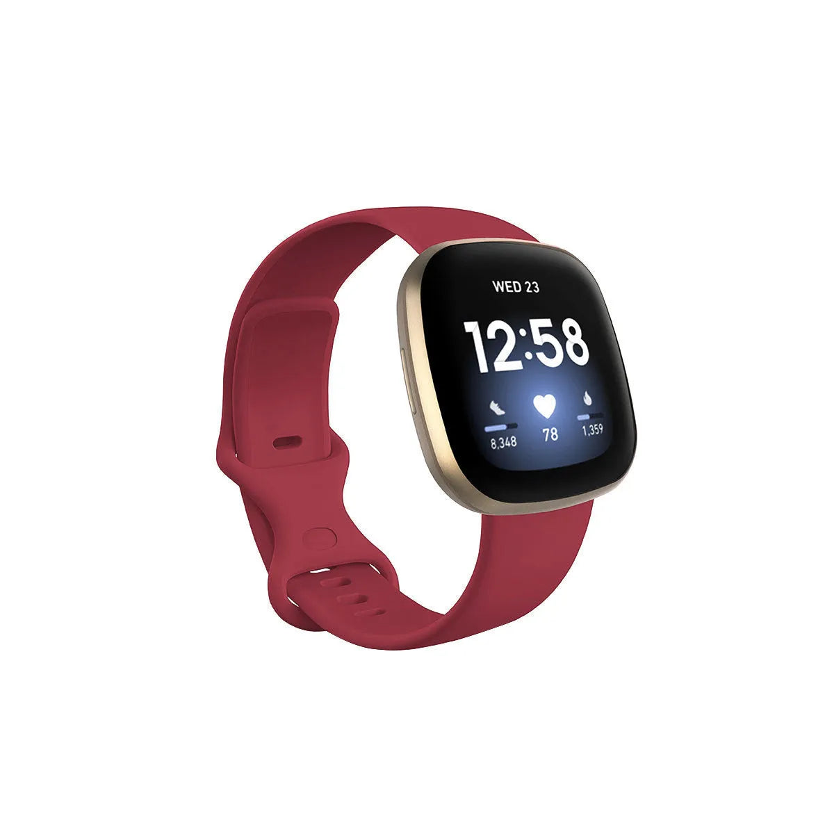 Fitbit Versa 3 smartwatch strap in TPU silicone showing colour options.