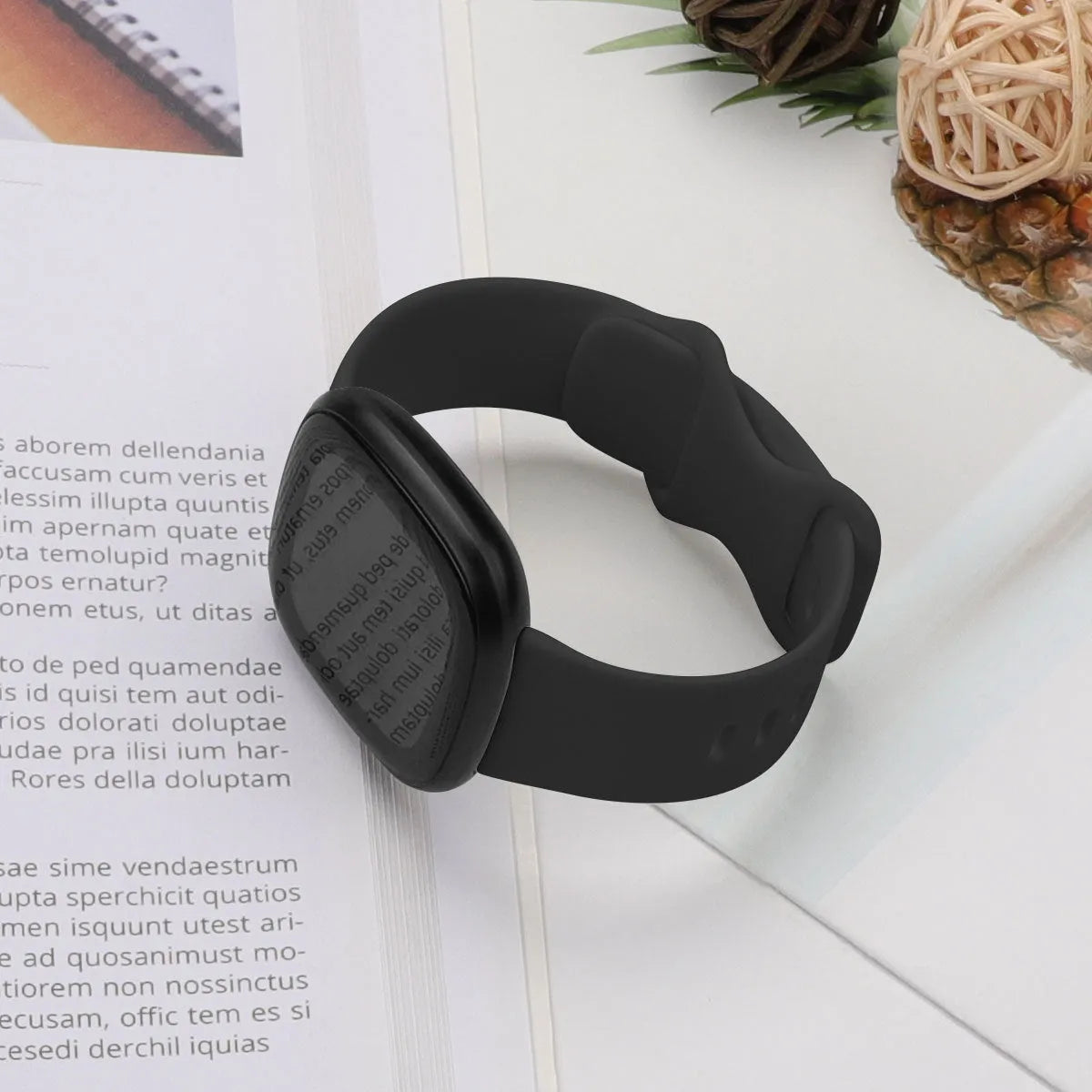 Fitbit Versa 3 smartwatch strap in TPU silicone showing colour options.