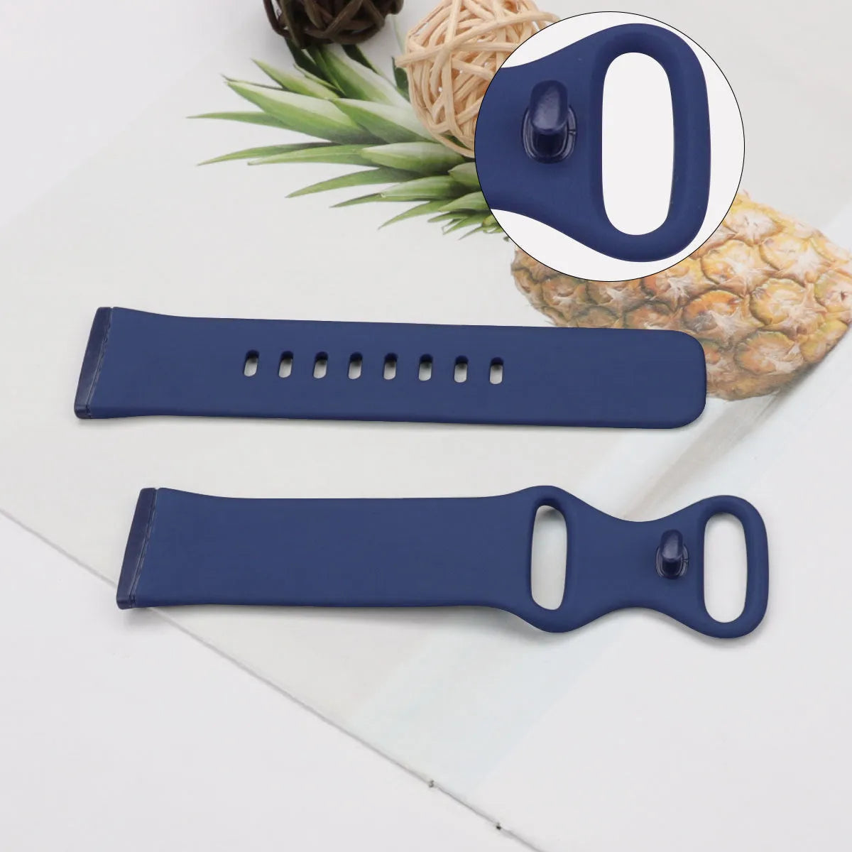 Fitbit Versa 3 smartwatch strap in TPU silicone showing colour options.