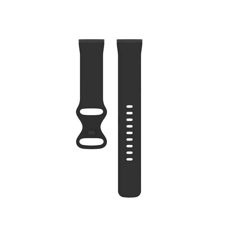 Fitbit Versa 3 watch strap made from flexible TPU silicone, available in six colours including Black, Dark Blue, Grey, Pink, White, and Wine Red, with sizes S and M for wrist circumference from 5.5 to 8.1 inches