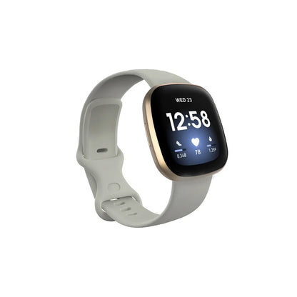 Fitbit Versa 3 smartwatch strap in TPU silicone showing colour options.