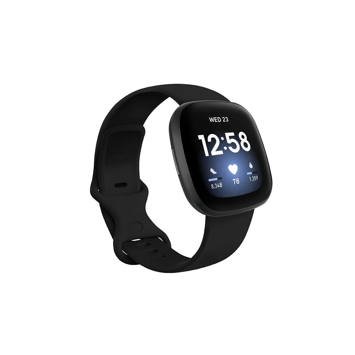 Fitbit Versa 3 smartwatch strap in TPU silicone showing colour options.