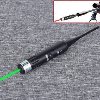 Black aluminium green laser sight with adjustment dials for firearm mounting