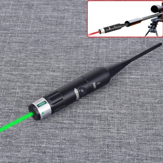 Black aluminium green laser sight with adjustment dials for firearm mounting