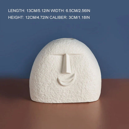 Ceramic Face Vase with unique expressions for home and office decoration