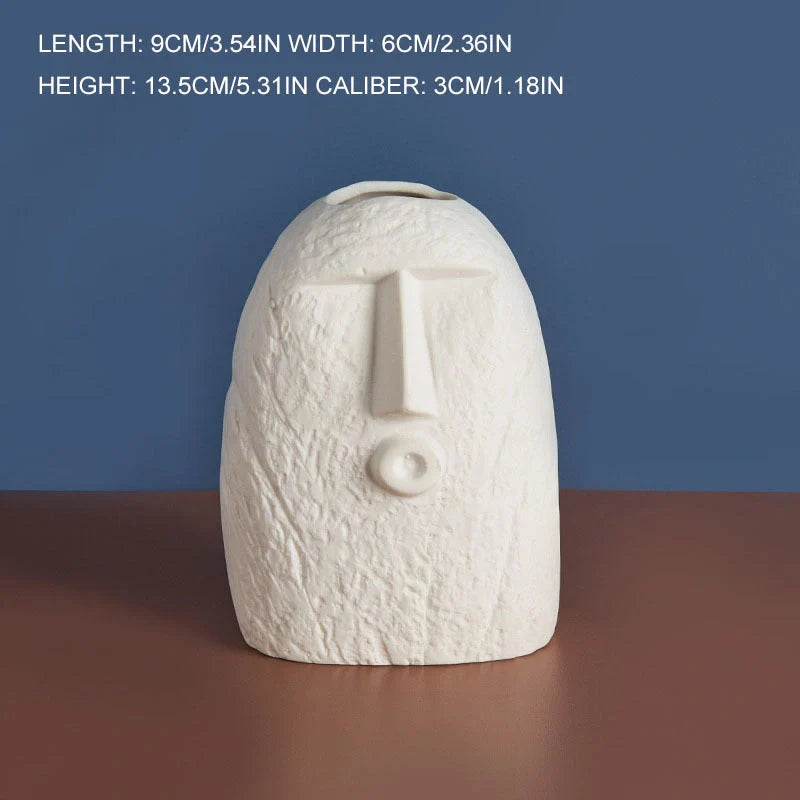 Ceramic Face Vase with unique expressions for home and office decoration