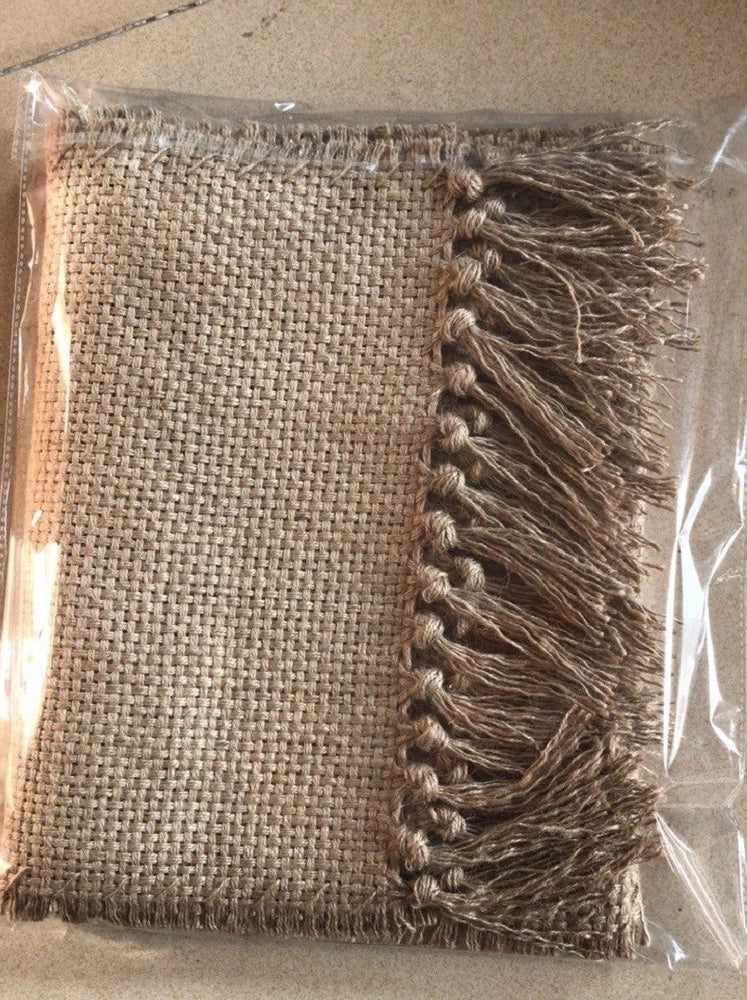 Handmade ephedra jute rug with non-skid base and fringed edges, sizes 35x55cm to 35x250cm for natural floor insulation