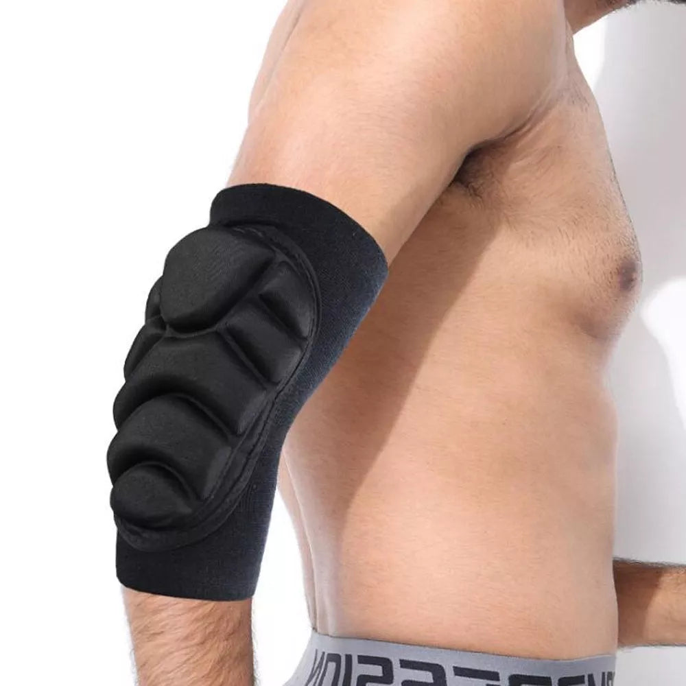 Black sponge thick elbow pads with wristbands for sports and military training