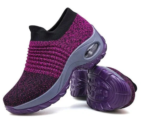 Stylish and comfortable dancing shoes with mesh upper, wedge heel, and waterproof platform