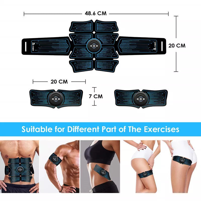 Rechargeable Home Fitness Belt Abdominal Patch with EMS technology for muscle training