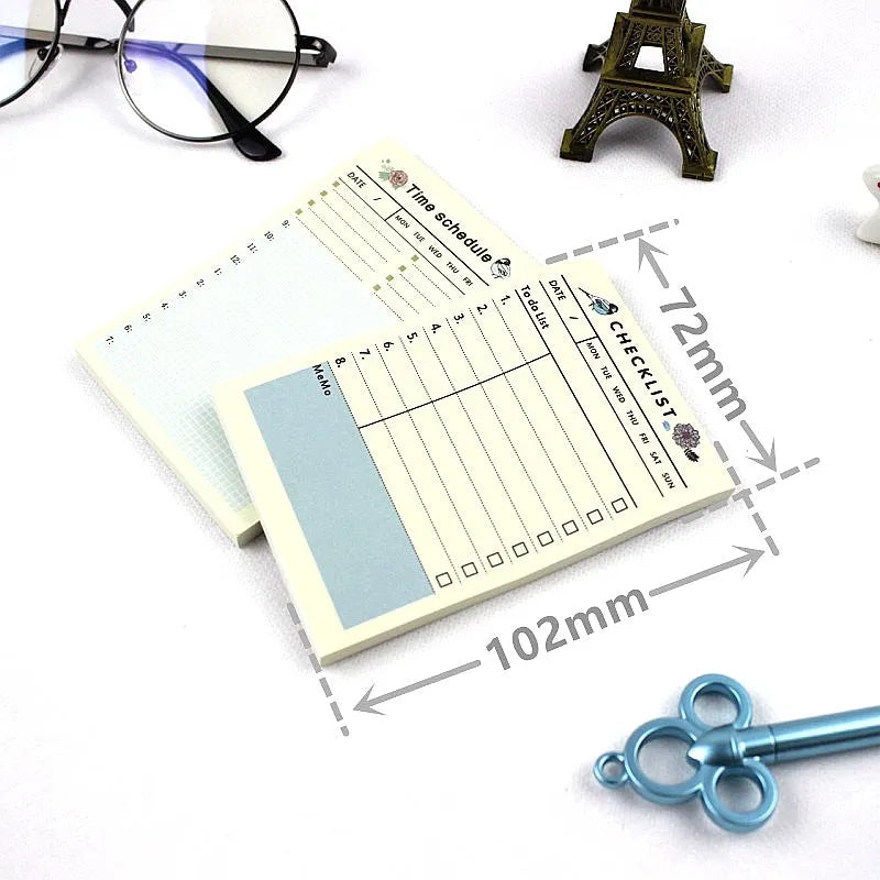 Compact work plan diary showing four design style options for time, daily, weekly, or monthly planning