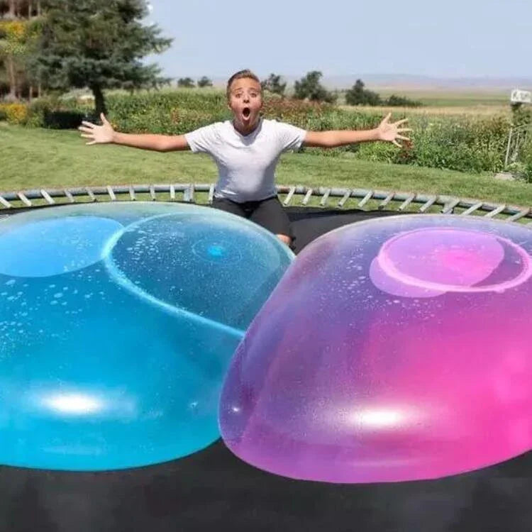 Colorful inflatable balls in various sizes, perfect for fun and entertainment at parties and outdoor events