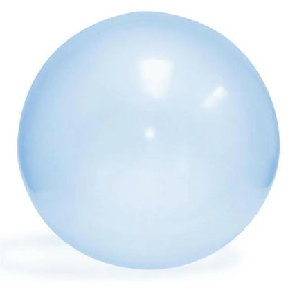 Large pink, yellow, green, and blue inflatable bouncy balls in various sizes for children's play.