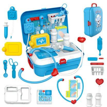 17PCS Children Pretend Play Doctor Toy Set with Portable Backpack