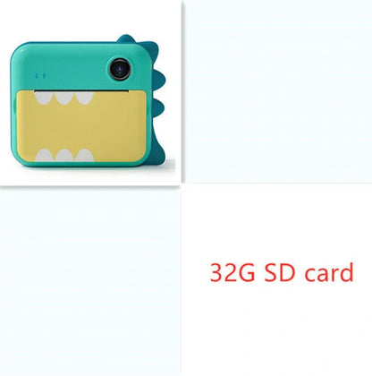 Children's digital camera with photo printing feature in bright colors