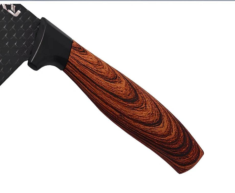 Six-piece stainless steel knife set with wheat straw handles and anti-rust blades