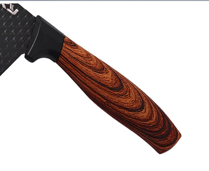 Six-piece stainless steel knife set with wheat straw handles and anti-rust blades